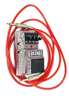Electric guitar patch cable isolated on white Fotos de archivo