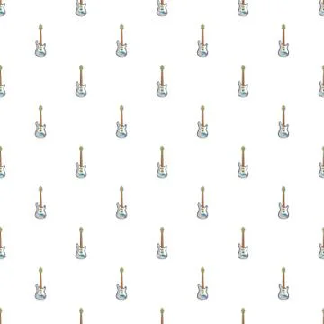 Electric guitar pattern, cartoon style Stock Illustration
