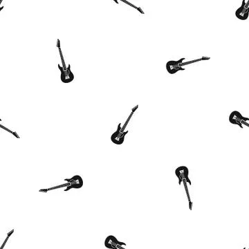 Electric guitar pattern seamless black イラスト素材