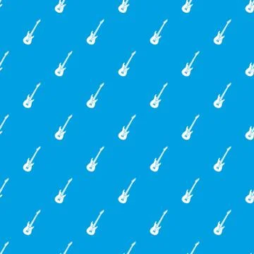 Electric guitar pattern seamless blue Stock Illustration