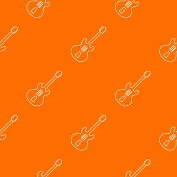 Electric guitar pattern vector orange Illustrazione stock