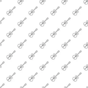 Electric guitar pattern vector seamless Stock Illustration