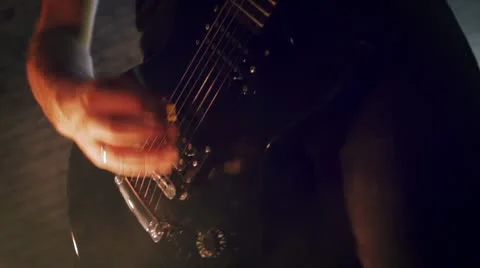 Electric Guitar play close-up Video stock 8969248