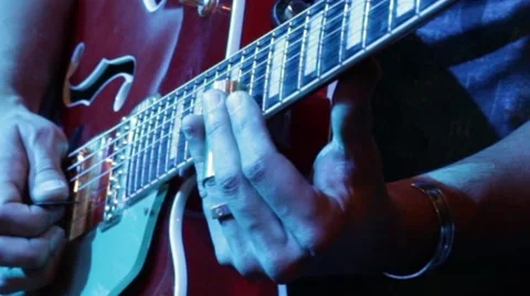 Electric Guitar Player Stock Footage 48972596
