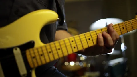 Electric Guitar Player Stock Footage 112076423
