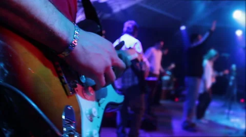 An electric guitar player performing live. Stock Footage 54263391