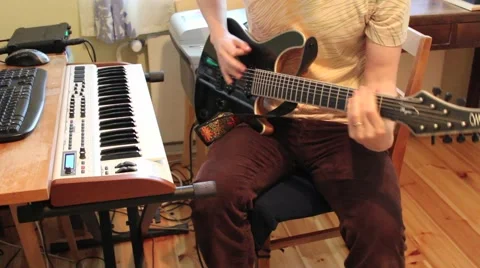 Electric guitar playing Stock Footage 49408911