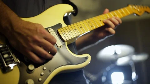 Electric Guitar Playing Stock Footage 112076571