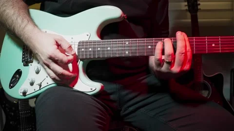 Electric Guitar Playing Vídeo Stock 335816795