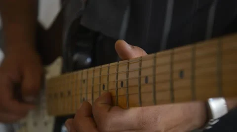 Electric Guitar Playing, Pull Focus - Rock Concert, Stock Footage 48854589