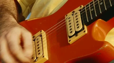 Electric guitar, red Video stock 11323479