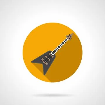 Electric guitar round color vector icon Stock Illustration