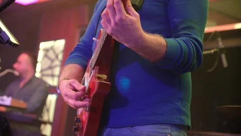 Electric Guitar on stage Stock Footage 155796193