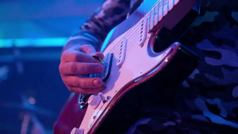 Electric Guitar on stage Stock Footage 155796223