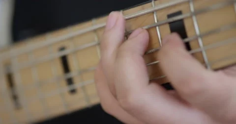 Electric Guitar Strings Hand Closeup Stock Footage 140745225
