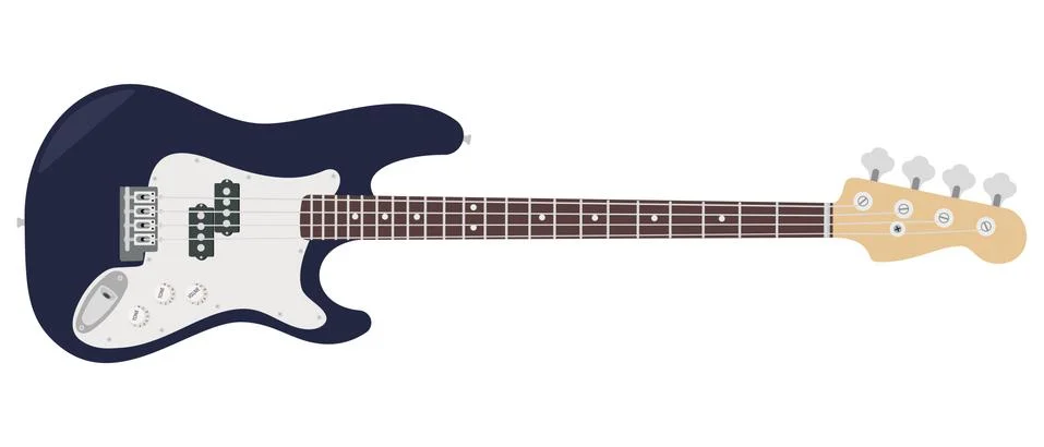 An electric guitar with strings. Stock Illustration