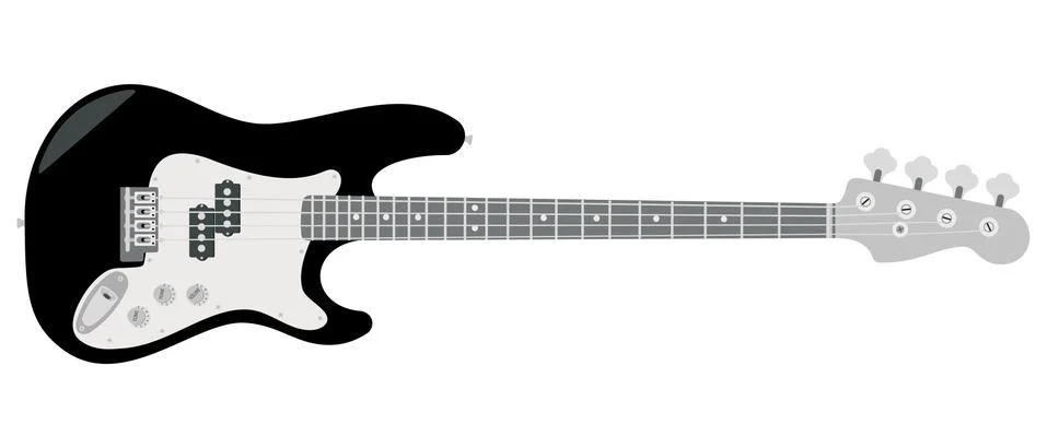 An electric guitar with strings. 스톡 일러스트