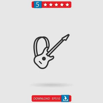 Electric guitar vector icon Stock Illustration