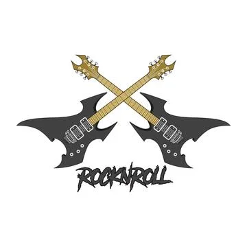 Electric guitar vector logo Stock Illustration