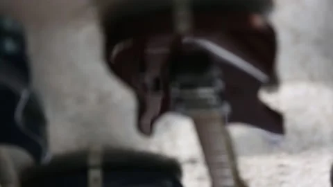 Electric guitars in the ceil Stock-Footage 131988813