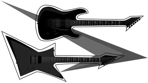 Electric guitars designs Stock Illustration