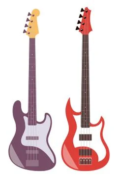 Electric guitars isolated on white background. Flat style vector illustration Stock Illustration