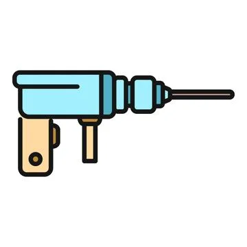 Electric hammer drill power tool construction icon Stock Illustration