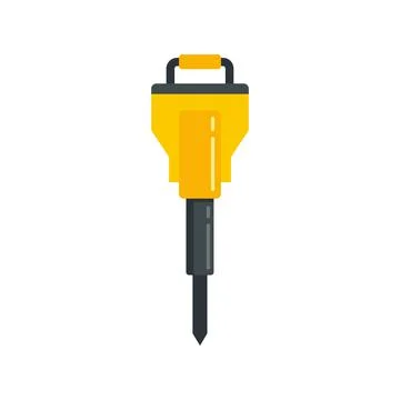Electric hammer icon flat isolated vector Stock Illustration