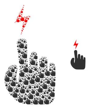 Electric Hand Composition of Self Icons Illustrazione stock