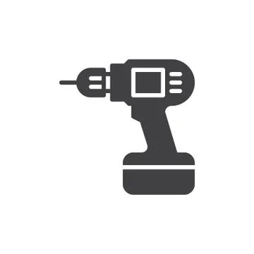 	Electric hand drill icon vector, filled flat sign, solid pictogram isolated on  Stock Illustration
