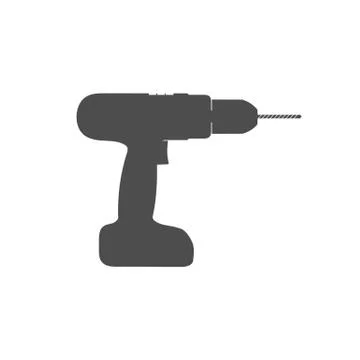 Electric hand drill icon. Vector illustration, flat design. Stock Illustration