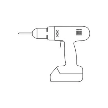 Electric hand drill icon. Vector illustration, flat design. Stock Illustration