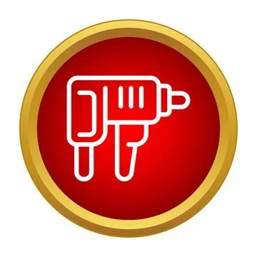 Electric hand drill power tool flat icon design Stock Illustration