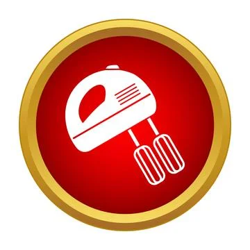 Electric hand mixer icon for kitchen appliance concept Stock Illustration