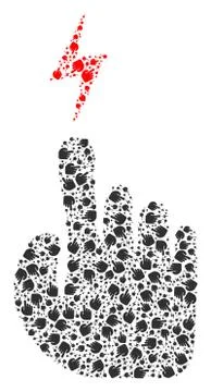 Electric Hand Vector Composition of Self Fractal Icons Stock Illustration