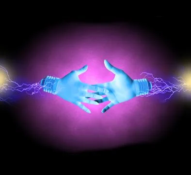 Electric handshake Stock-Illustration