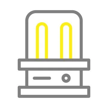 Electric heater icon. Concept of heating, warmth, and comfort. Illustrazione stock