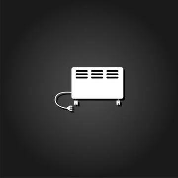 Electric heater icon flat. Stock Illustration