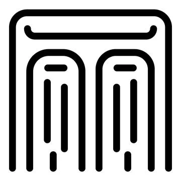 Electric heater icon, heating device with double panel for home warming Stock Illustration
