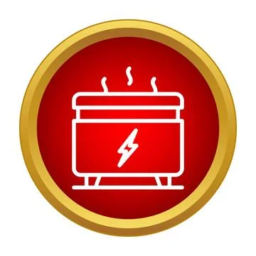 Electric heater icon indicating heating and energy Stock Illustration