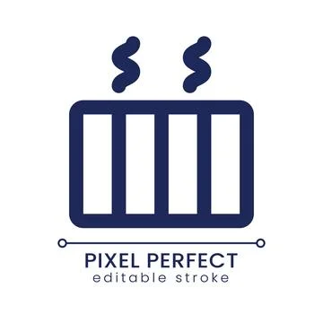 Electric heater pixel perfect linear ui icon Ilustração Stock