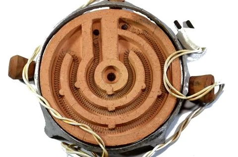An electric heating element, which converts electrical energy into heat thr.. Stock Photos
