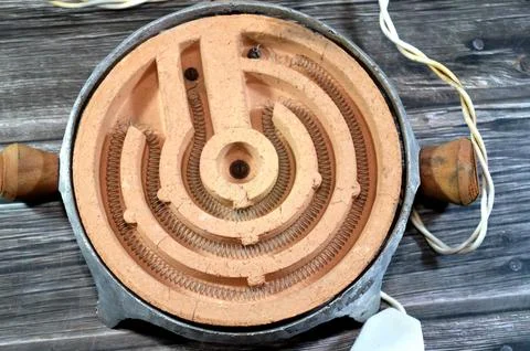An electric heating element, which converts electrical energy into heat thr.. Stock Photos
