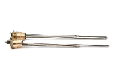 Electric heating elements on white background. Stock Photos