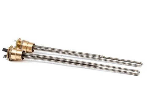 Electric heating elements on white background. Stock Photos