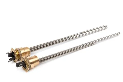 Electric heating elements on white background. Stock Photos