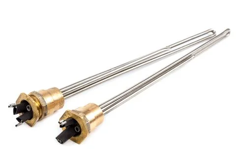 Electric heating elements on white background. Stock Photos