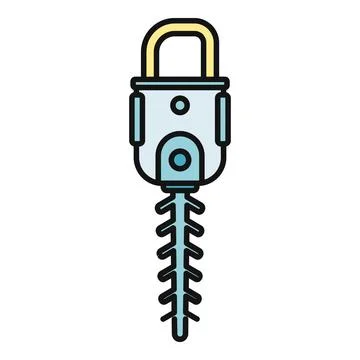 Electric hedge trimmer machine icon for garden work イラスト素材