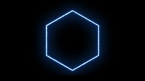 Electric hexagon outline seamless loop animation Stock Footage 328385472