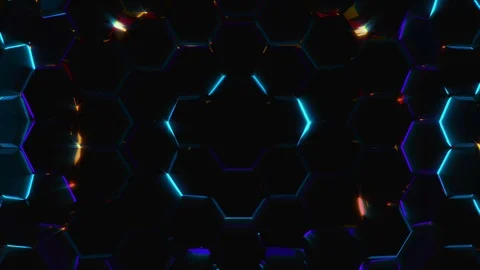 Electric Hexagons Field Stock Footage 100537924